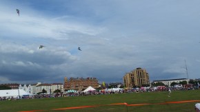 This was incredible, person handling 3 kites at once during a "ballet" to music. Actually reminded me of Marching band drill to slow piece.