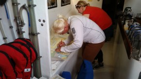 Skipper Diane and Elaine plotting course to London.