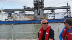 Justin, our engineer checking out the local industrial scenery.