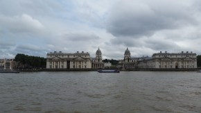 Passing Royal Naval Academy. Over the hill is Greenwich time. 