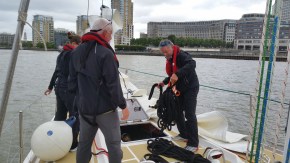 Getting lines out for St. Katherine's Docks