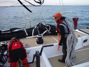 Nik working to get sails and sheets put away.