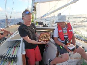 Hal showing off his prize cake!