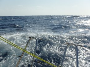 check out the backwash we are generating from our speed! This was fun!