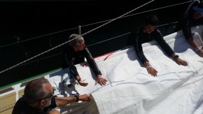 This is a big sail! Alex and I are not the only ones working at this endeavor.