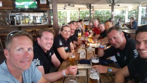 Crew celebrating almost ready tio go!