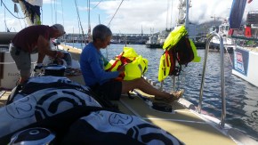 One more item, check the life jackets. Use wind player chops to blow the thing up.