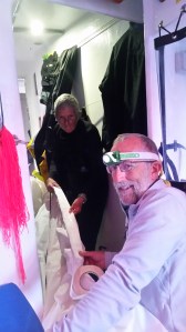 Nigel teaching me the art of fixing the luff of the kite. And no this is probably not a Bartlett method!