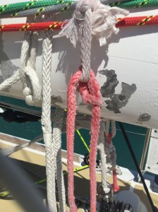 The pink line was what someone concocted and the pretty white one to the left is my handiwork in making the replacement. 