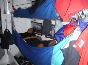 my bunk with clothes hanging and it was one of the few that was not obliterated with wet clothing.