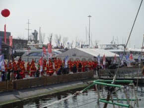 Our percussion group appeared to send us off.