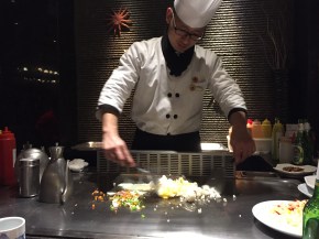 Another meal with Elaine and Judith to watch the Japanese cook