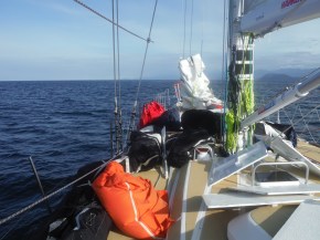 Sails coming up on deck