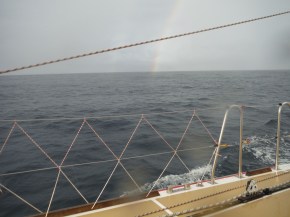 Double Rainbows with closest landing near us