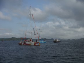 The Pilot boat is moving to deliver our pilots, fixing to get serious here.