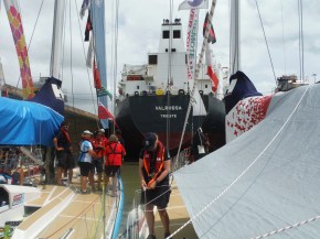 Getting the awning out so that sun and you got it, rain will not hurt us!!