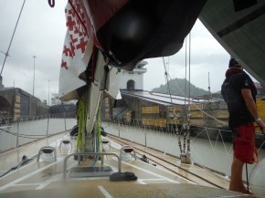 The next lock shows the track the auto motive takes to pull the BIG BOATS through while we have the man!