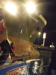 First we get to pass a BIG BOAT!