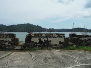 View of the water and harbor they were protecting.